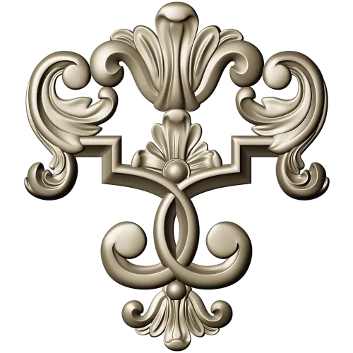 Baroque Acanthus Cartouche - STL 3D model for CNC milling