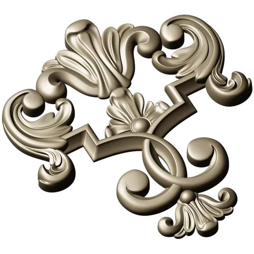 Baroque Acanthus Cartouche - STL 3D model for CNC milling