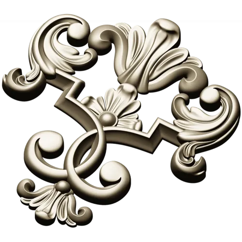 Baroque Acanthus Cartouche - STL 3D model for CNC milling
