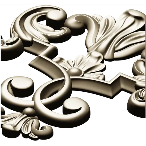 Baroque Acanthus Cartouche - STL 3D model for CNC milling