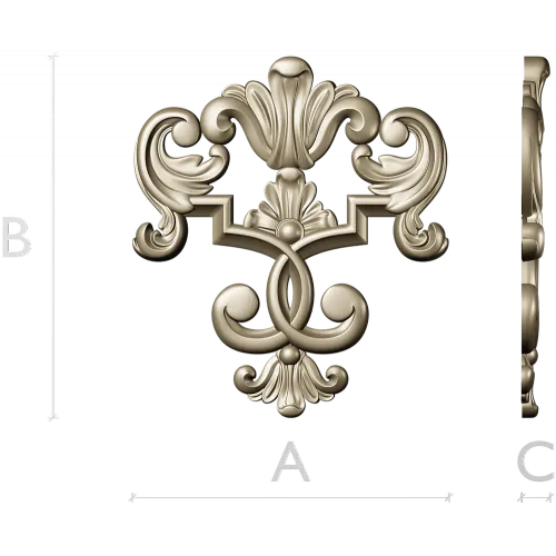 Baroque Acanthus Cartouche - STL 3D model for CNC milling