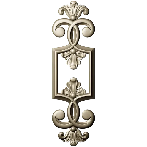 Regal Palmette Cartouche - STL 3D Model for CNC