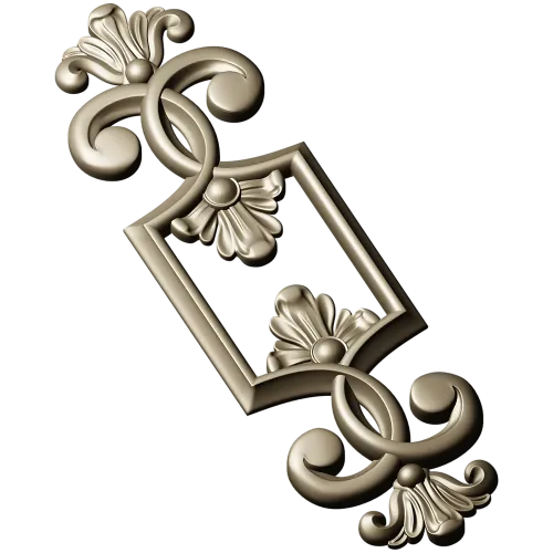 Regal Palmette Cartouche - STL 3D Model for CNC
