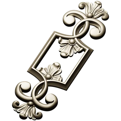 Regal Palmette Cartouche - STL 3D Model for CNC