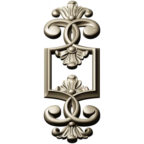 Regal Palmette Cartouche - STL 3D Model for CNC