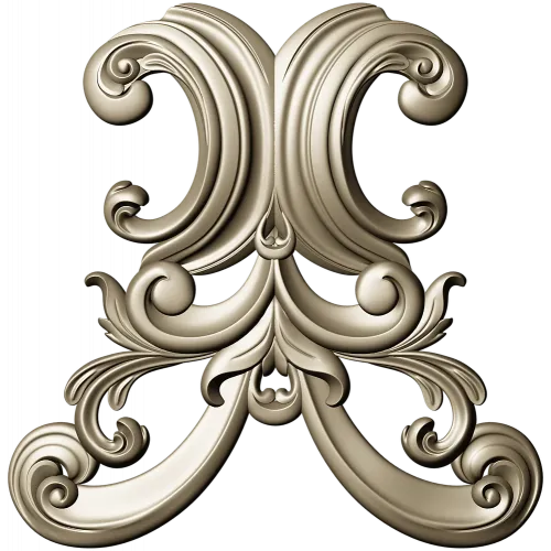 Baroque Acanthus Cartouche STL for CNC Milling