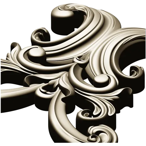 Baroque Acanthus Cartouche STL for CNC Milling