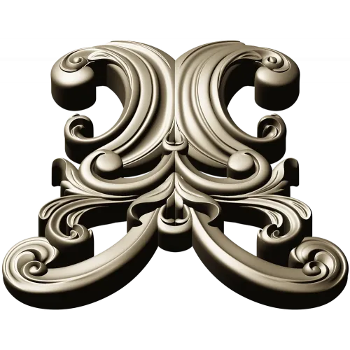 Baroque Acanthus Cartouche STL for CNC Milling