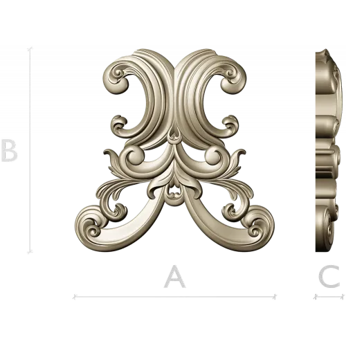 Baroque Acanthus Cartouche STL for CNC Milling