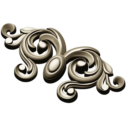 Baroque Acanthus Cartouche for CNC (STL 3D model)