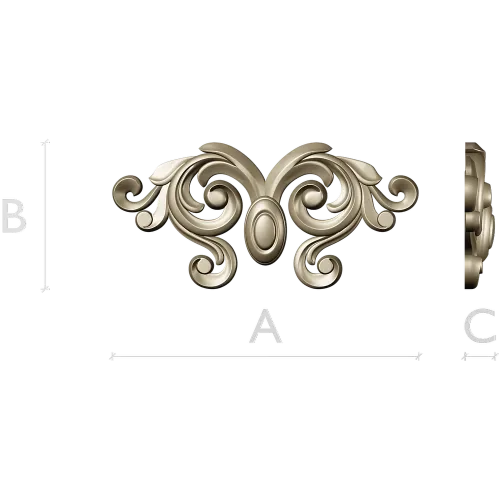 Baroque Acanthus Cartouche for CNC (STL 3D model)