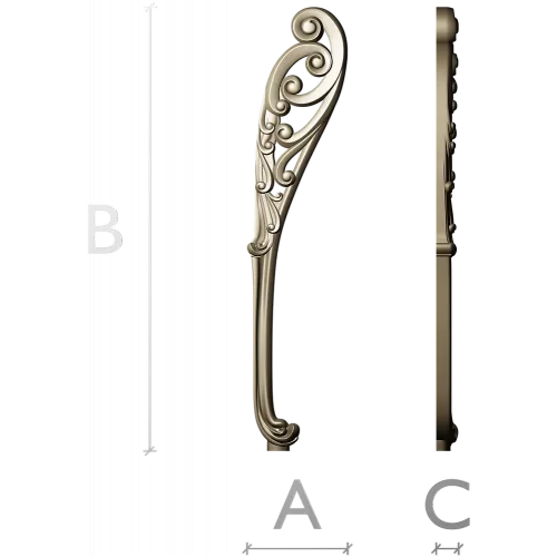 Decorative Acanthus Scroll Leg - STL 3D Model for CNC