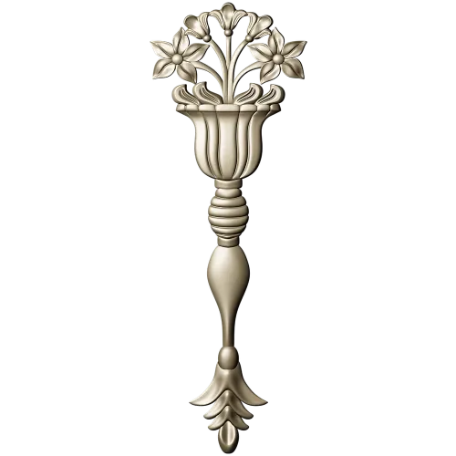 Classical Vase Floral Applique STL for CNC
