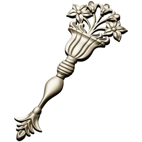 Classical Vase Floral Applique STL for CNC