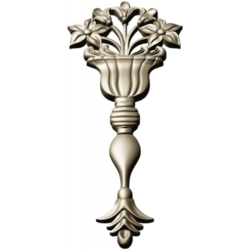 Classical Vase Floral Applique STL for CNC