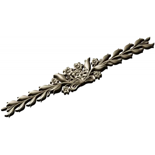 Floral Laurel Bouquet STL for CNC - Decorative Horizontal Applique