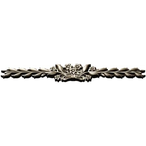Floral Laurel Bouquet STL for CNC - Decorative Horizontal Applique