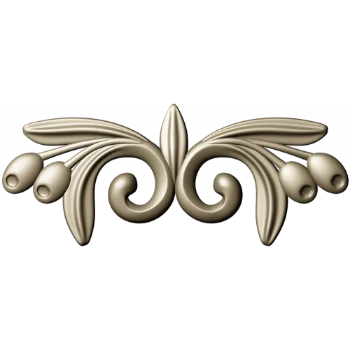 Laurel swirl ornamental applique - STL 3D model for CNC