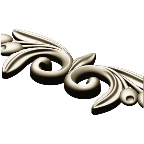 Laurel swirl ornamental applique - STL 3D model for CNC