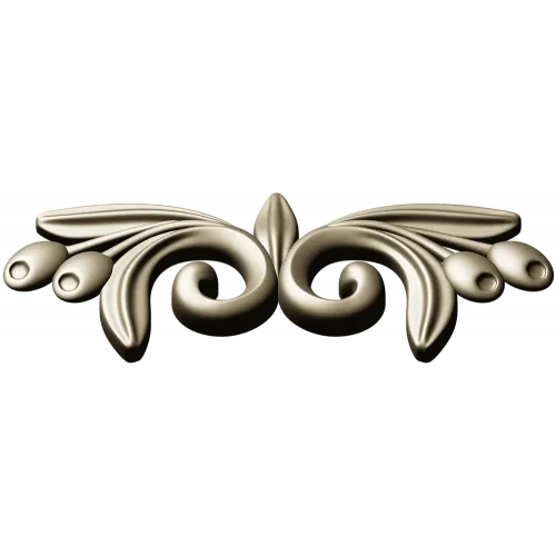 Laurel swirl ornamental applique - STL 3D model for CNC