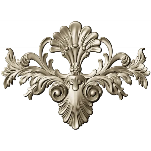 Baroque Floral Cartouche STL for CNC Milling