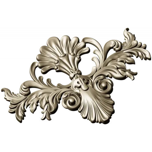 Baroque Floral Cartouche STL for CNC Milling