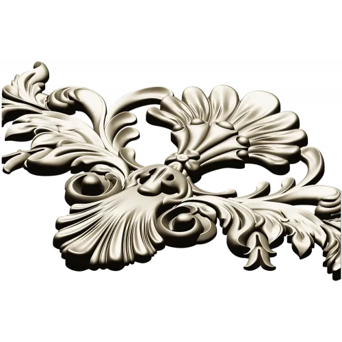Baroque Floral Cartouche STL for CNC Milling