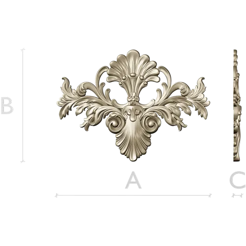 Baroque Floral Cartouche STL for CNC Milling