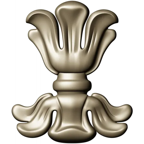 Floral cartouche high-relief STL for CNC