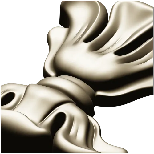 Floral cartouche high-relief STL for CNC