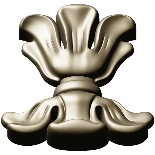 Floral cartouche high-relief STL for CNC