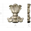 Floral cartouche high-relief STL for CNC