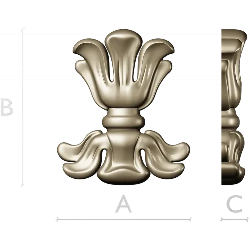 Floral cartouche high-relief STL for CNC