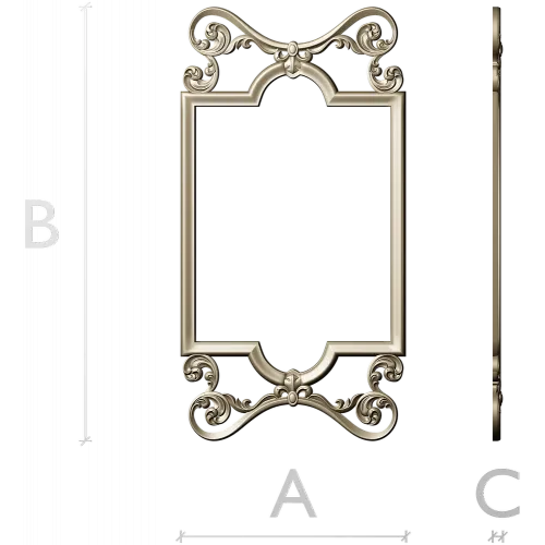 Ornate Rococo Vertical Frame STL for CNC