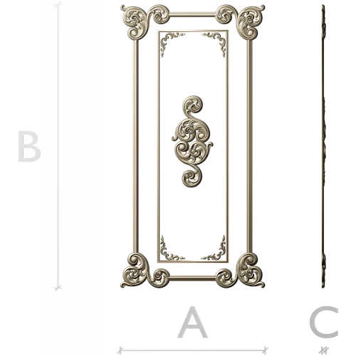 Ornamental Rectangular Panel - STL 3D Model for CNC