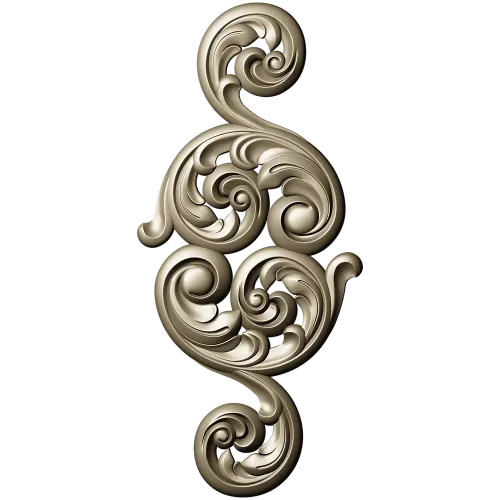 Acanthus Scroll Vertical Applique - STL 3D Model for CNC