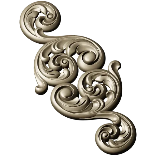 Acanthus Scroll Vertical Applique - STL 3D Model for CNC