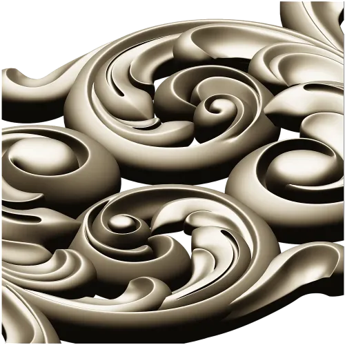 Acanthus Scroll Vertical Applique - STL 3D Model for CNC