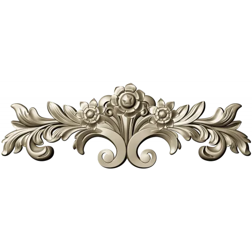 Rococo floral cartouche STL for CNC