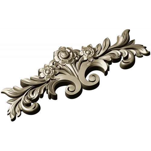 Rococo floral cartouche STL for CNC