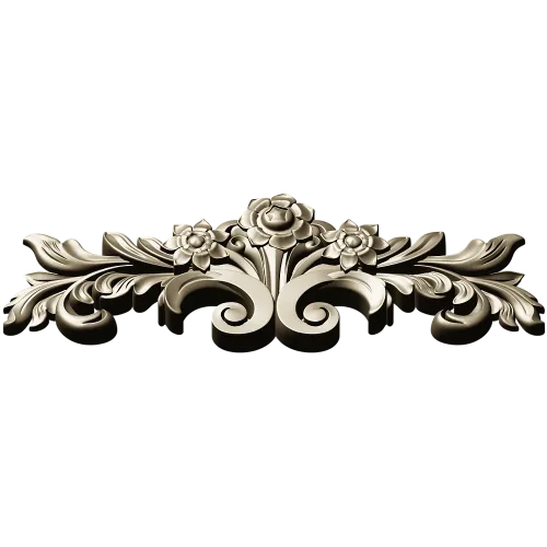 Rococo floral cartouche STL for CNC