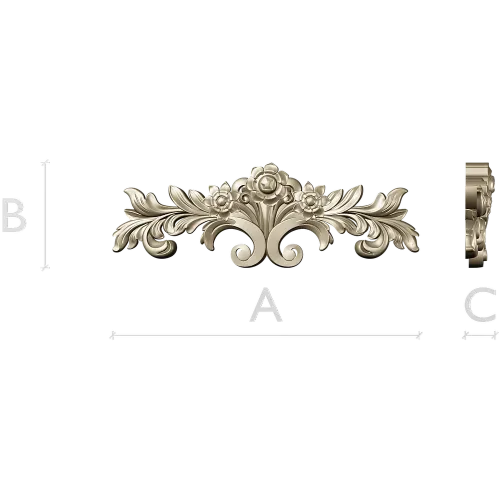 Rococo floral cartouche STL for CNC