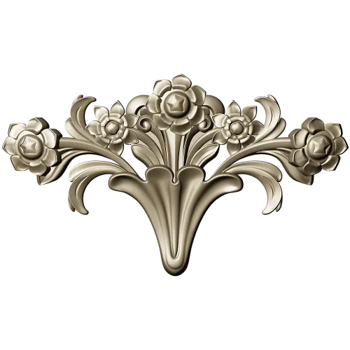 Rose Acanthus Crest - STL 3D model for CNC carving