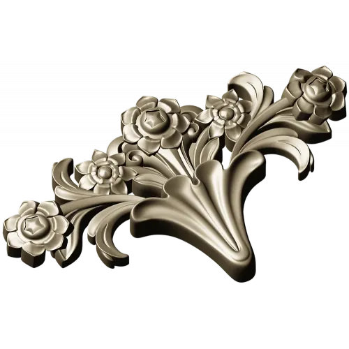 Rose Acanthus Crest - STL 3D model for CNC carving