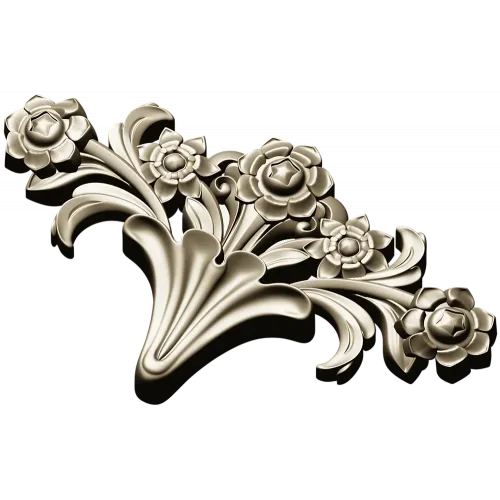 Rose Acanthus Crest - STL 3D model for CNC carving