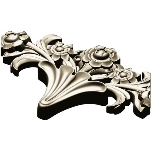 Rose Acanthus Crest - STL 3D model for CNC carving