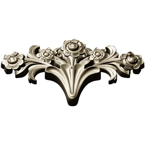 Rose Acanthus Crest - STL 3D model for CNC carving