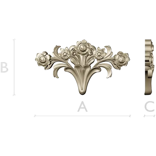 Rose Acanthus Crest - STL 3D model for CNC carving