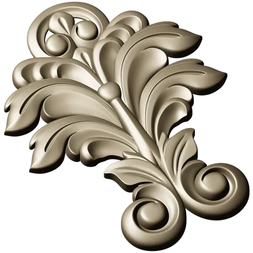 Acanthus Leaf Vertical Ornament STL for CNC