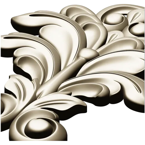 Acanthus Leaf Vertical Ornament STL for CNC
